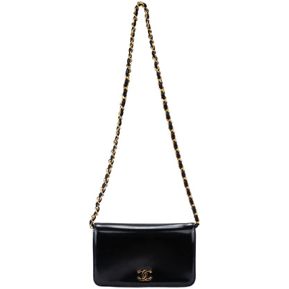Chanel 24K Gold Patent Leather Single Flap Bag WOC