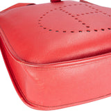 Hermes Red Leather Evelyn Shoulder Bag