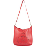 Hermes Red Leather Evelyn Shoulder Bag