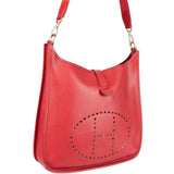 Hermes Red Leather Evelyn Shoulder Bag