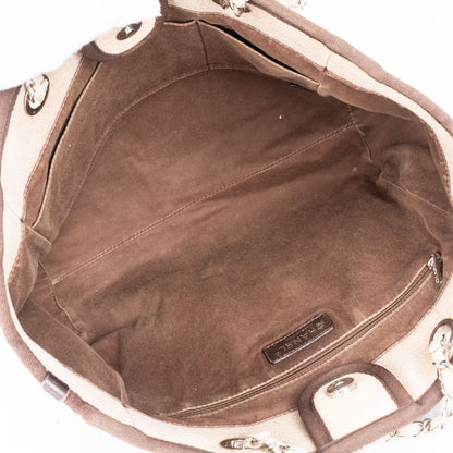 Chanel Deauville Beige Tweed Shopper Bag