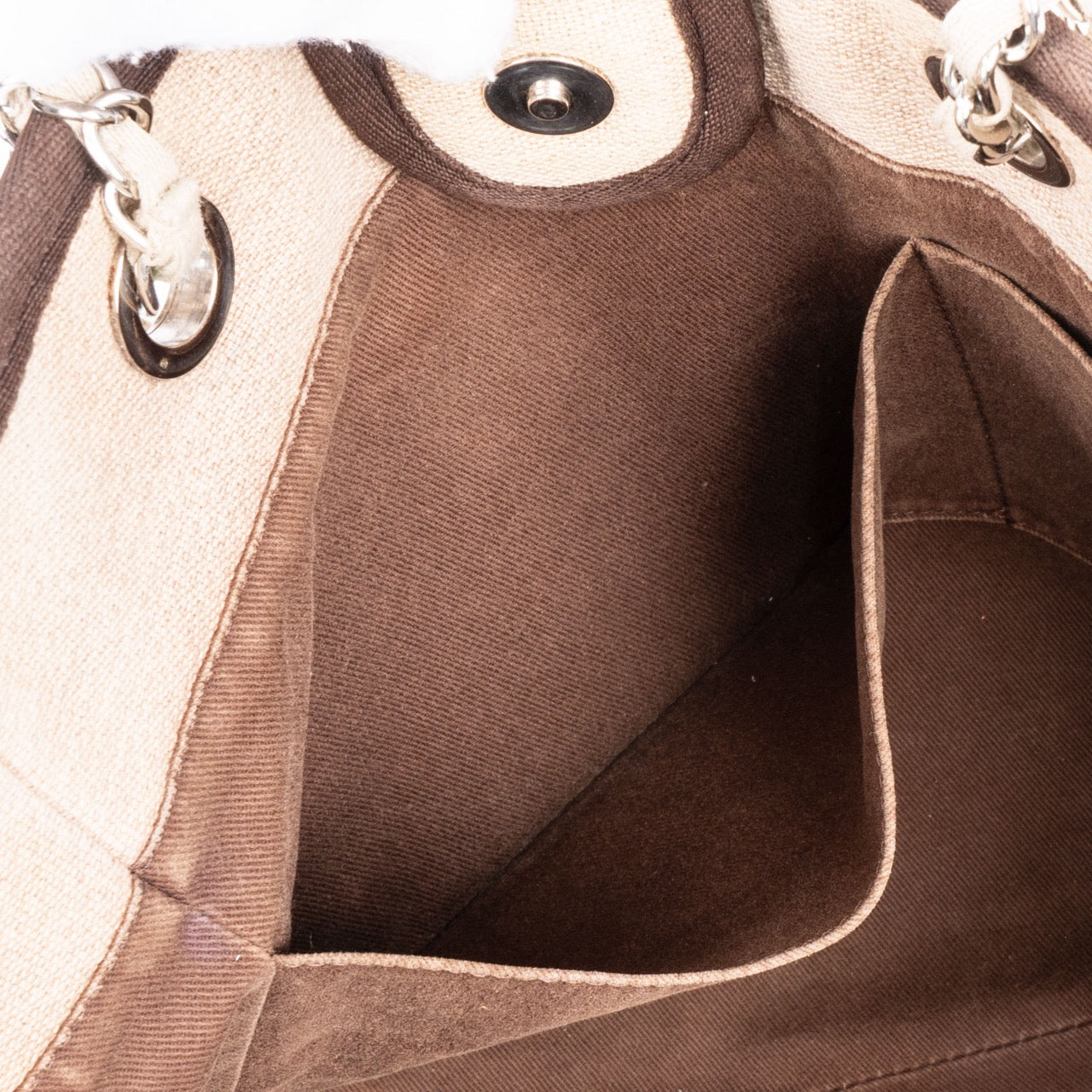 Chanel Deauville Beige Tweed Shopper Bag