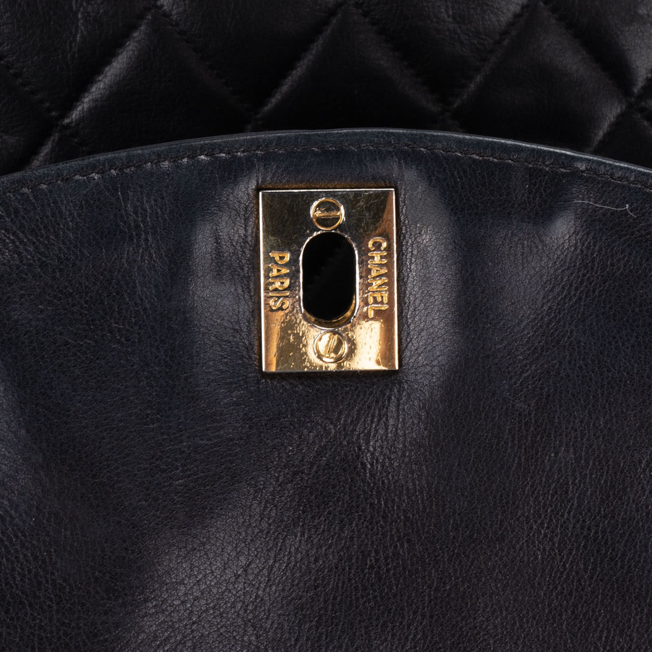 Chanel Quilted Lambskin 24K Gold Jumbo Single Flap Crossbody Bag
