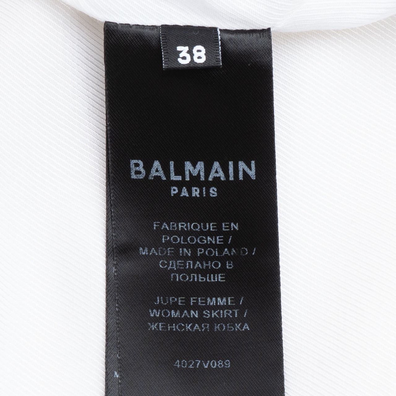 Balmain White Cotton Big Button Skirt (D36 / FR38)