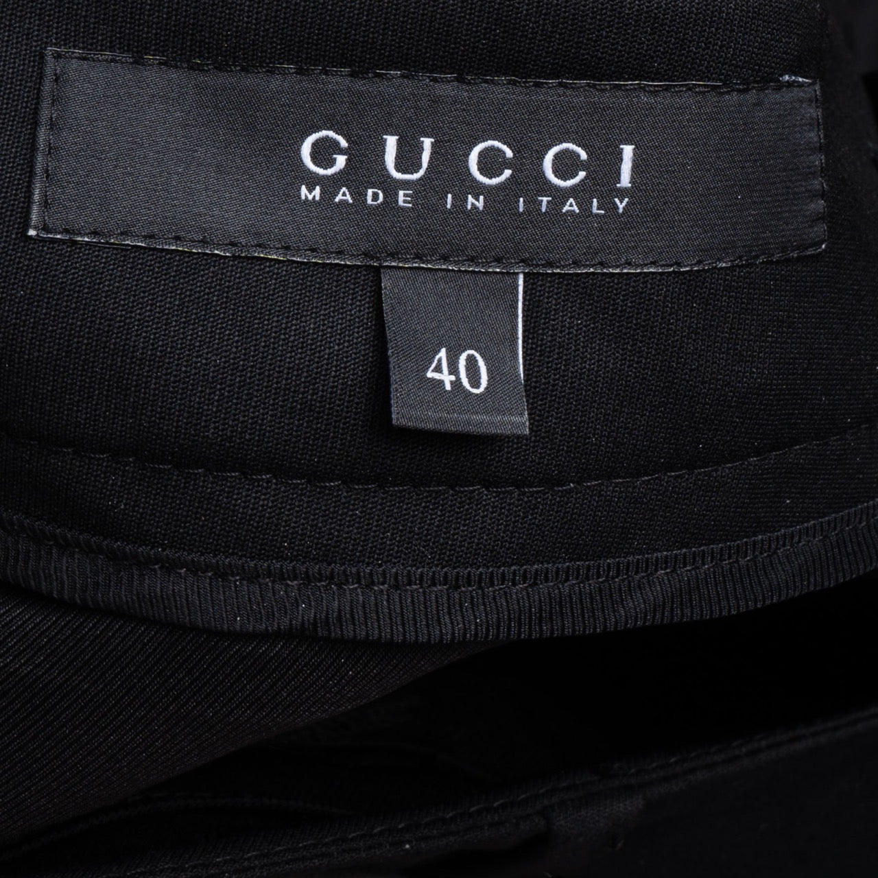 Gucci Golden Buckle Black Wool Pants (40)