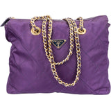 Prada Purple Nylon Chain Shoulder Bag
