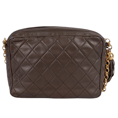 Chanel Quilted Lambskin 24K Gold Camera Crossbody Flap Bag