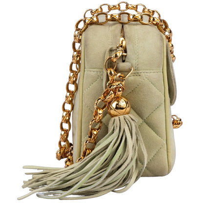 Chanel Suede Mini Mint Crossbody Bag