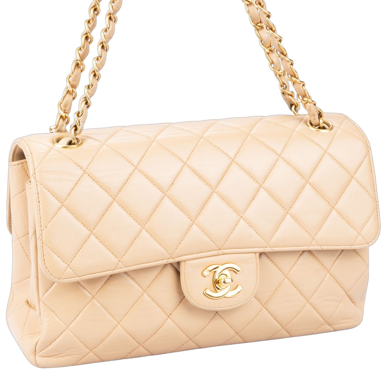 Chanel Quilted Lambskin 24K Gold Two Face Flap Bag