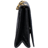 Chanel Black CC Stitch Lizard Mini Single Flap Bag