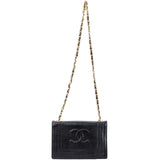 Chanel Black CC Stitch Lizard Mini Single Flap Bag