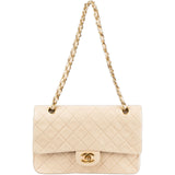 Chanel Quilted Lambskin 24K Gold Medium Double Flap Bag