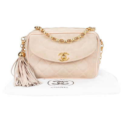 Chanel Rose Suede Leather Camera Crossbody Bag