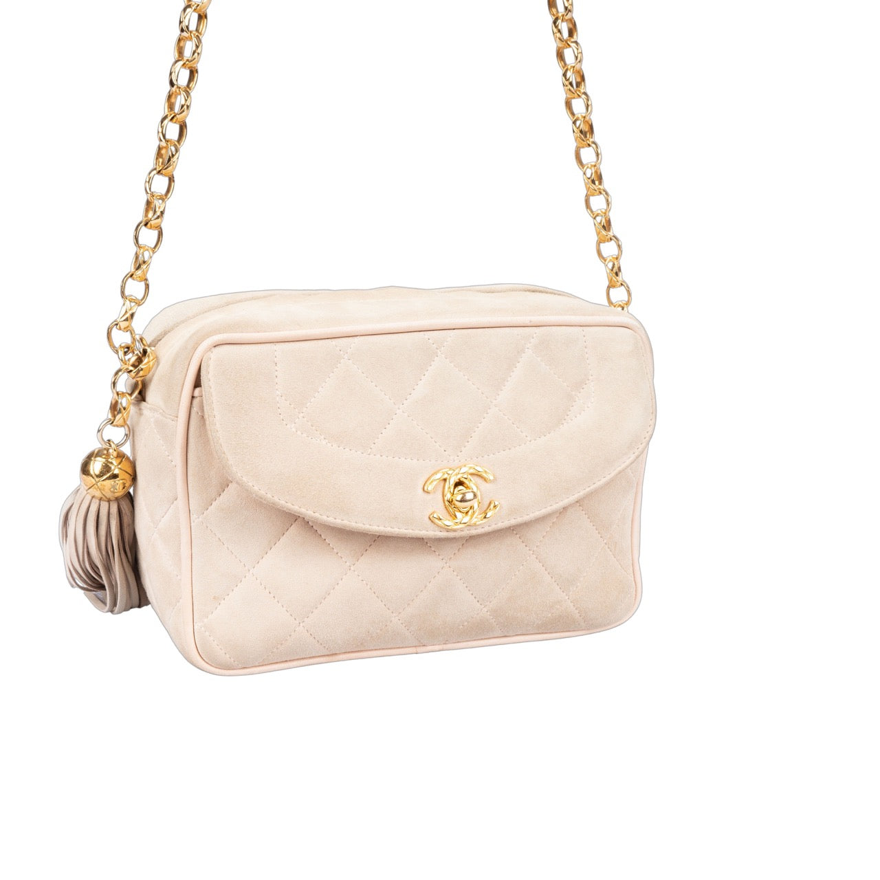 Chanel Rose Suede Leather Camera Crossbody Bag