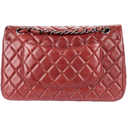 Chanel Quilted Lambskin Silver Hardware Medium Crossbody Double Flap Bag