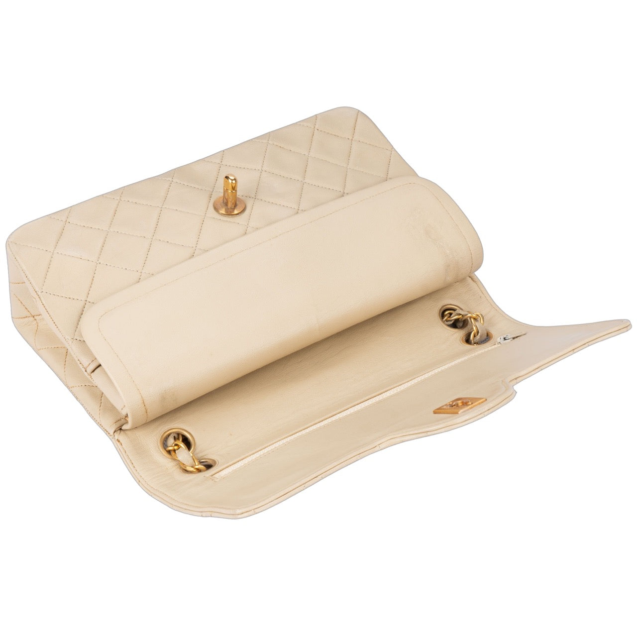 Chanel Quilted Lambskin 24K Gold Double Flap Bag