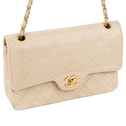 Chanel Quilted Lambskin 24K Gold Double Flap Bag