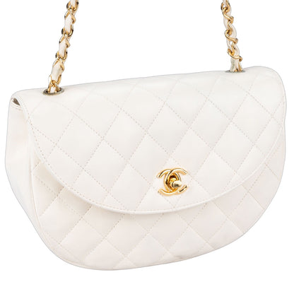 Chanel Quilted Lambskin 24K Gold Single Flap Crossbody Bag