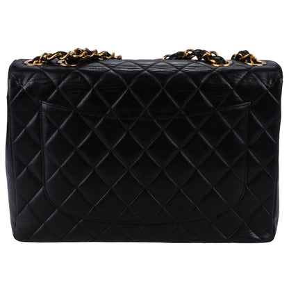 Chanel Quilted Lambskin 24K Gold Jumbo Crossbody Bag