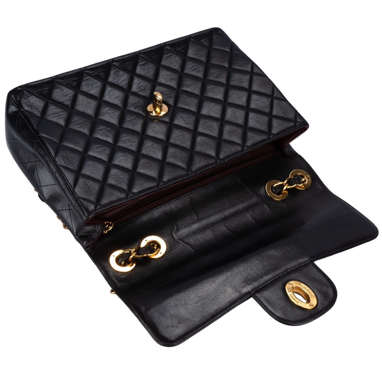 Chanel Quilted Lambskin 24K Gold Jumbo Crossbody Bag