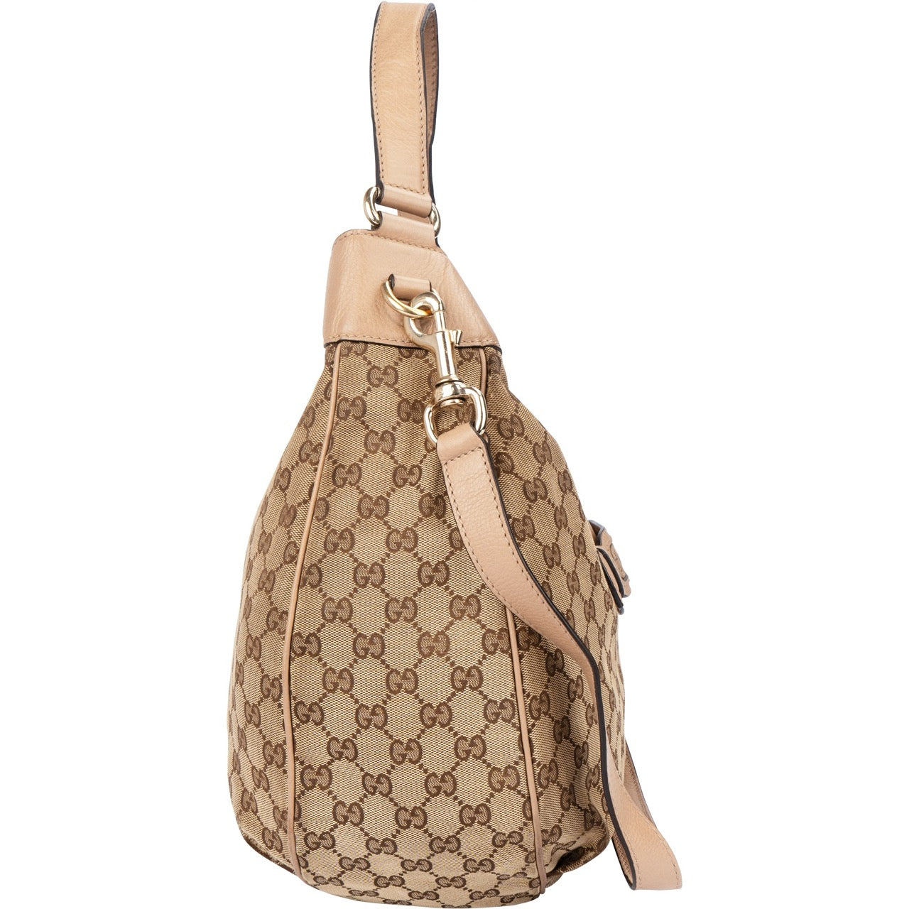 Gucci GG Monogram Horsebit Hobo Shoulder Bag - vintageandkickz