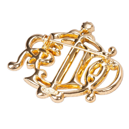 Christian Dior Golden Crystal Brooch