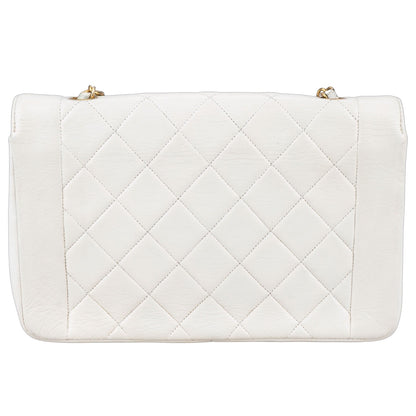 Chanel Quilted Lambskin 24K Gold Single Diana Crossbody Bag
