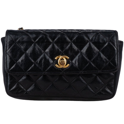 Chanel Quilted Lambskin 24K Gold Single Crossbody Flap Bag