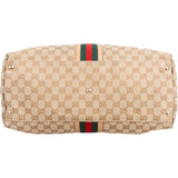 Gucci Monogram GG Canvas Jolicoeur Web Stripe Tote Shoulder Bag