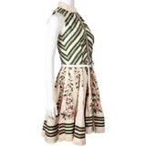 Louis Vuitton Multicolor Striped Floral Print Belt Button Up Top Dress (FR 40 / DE 38)