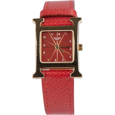 Hermès Gold Tone Heure H HH1.201 Women Watch