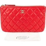 Chanel Quilted Caviar Leather CC Pouch