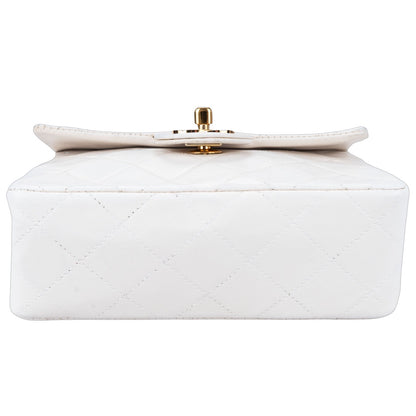 Chanel Quilted Lambskin 24K Gold Mini Single Flap Crossbody Bag