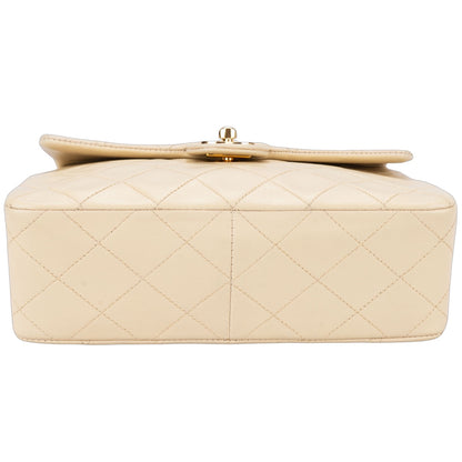Chanel Quilted Lambskin 24K Gold Single Flap Crosbody Bag