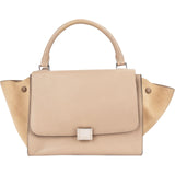 Céline Grained Calfskin Suede Trapeze Handbag