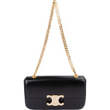 Celine Shiny Calfskin Crystal Claude Triomphe Shoulder Bag
