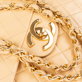 Chanel Quilted Lambskin 24K Gold Jumbo Single Flap Bag