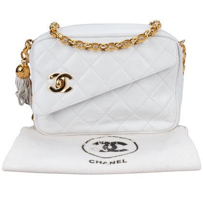 Chanel Quilted Lambskin 24K Gold Camera Crossbody Bag