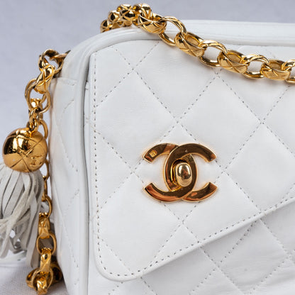 Chanel Quilted Lambskin 24K Gold Camera Crossbody Bag