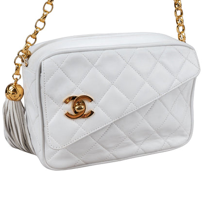 Chanel Quilted Lambskin 24K Gold Camera Crossbody Bag