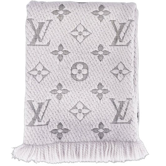 Louis Vuitton Grey Logomania Wool Scarf