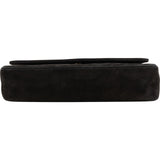 Chanel Quilted Chevron Suede 24K Gold Vintage Single Flap Shoulder Bag