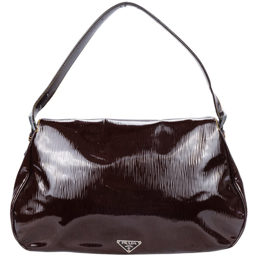 Prada Yellow Lining Patent Leather Hobo Bag