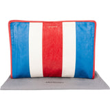 Balenciaga Tricolor Striped Arena Leather Bazar Clutch