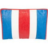 Balenciaga Tricolor Striped Arena Leather Bazar Clutch