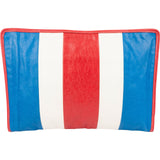 Balenciaga Tricolor Striped Arena Leather Bazar Clutch