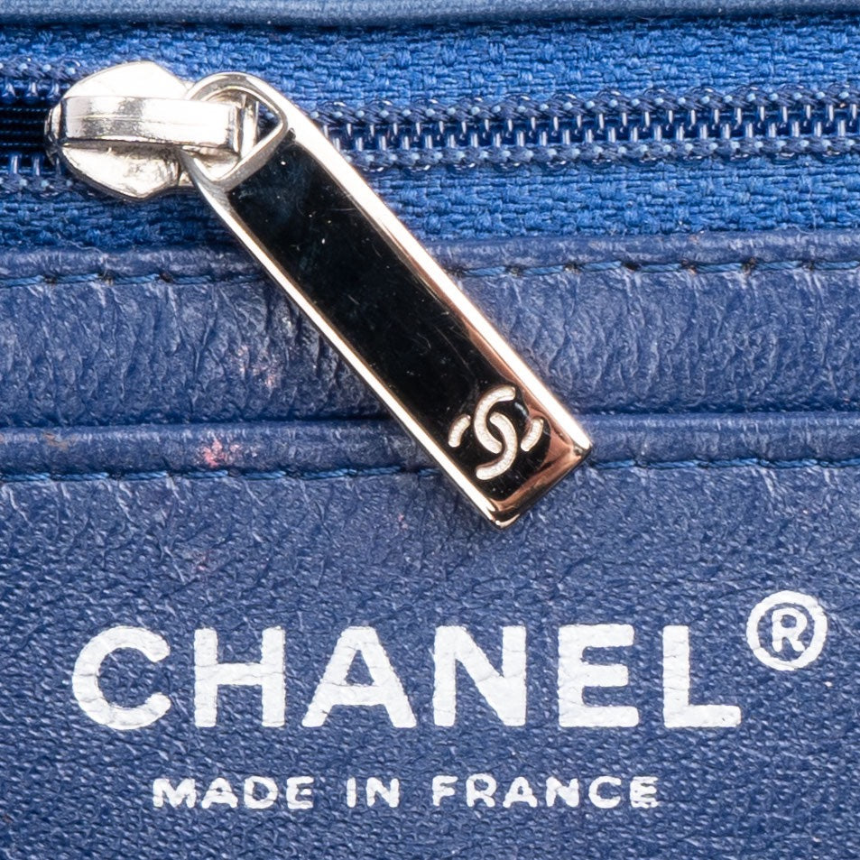 Chanel Perforated Single Crossbody Silver Hardware Flap Bag