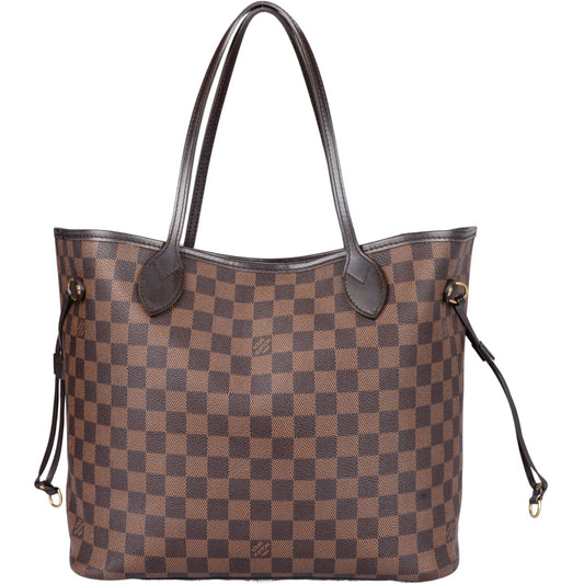 Louis Vuitton Damier Ebene Canvas Monogram Neverfull MM Shopper Bag