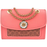 Coach Monogram Signature Canvas  Parker Camellia Turnlock Crossbody Bag