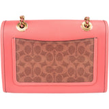 Coach Monogram Signature Canvas  Parker Camellia Turnlock Crossbody Bag